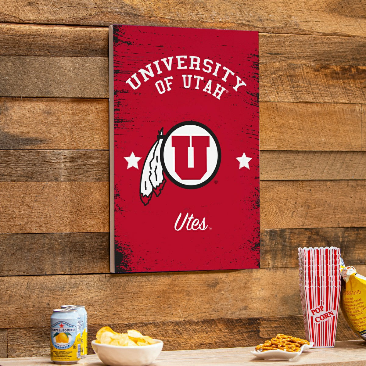 University of Utah Wood Wall Sign, 16x24