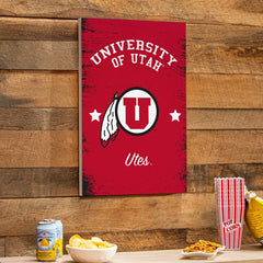 University of Utah Wood Wall Sign, 16x24