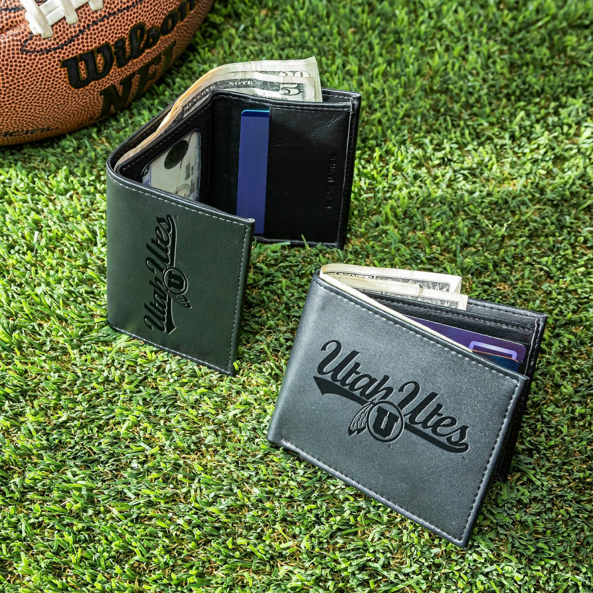 University of Utah, Bi-Fold and Tri-Fold Wallet Gift Set, Black