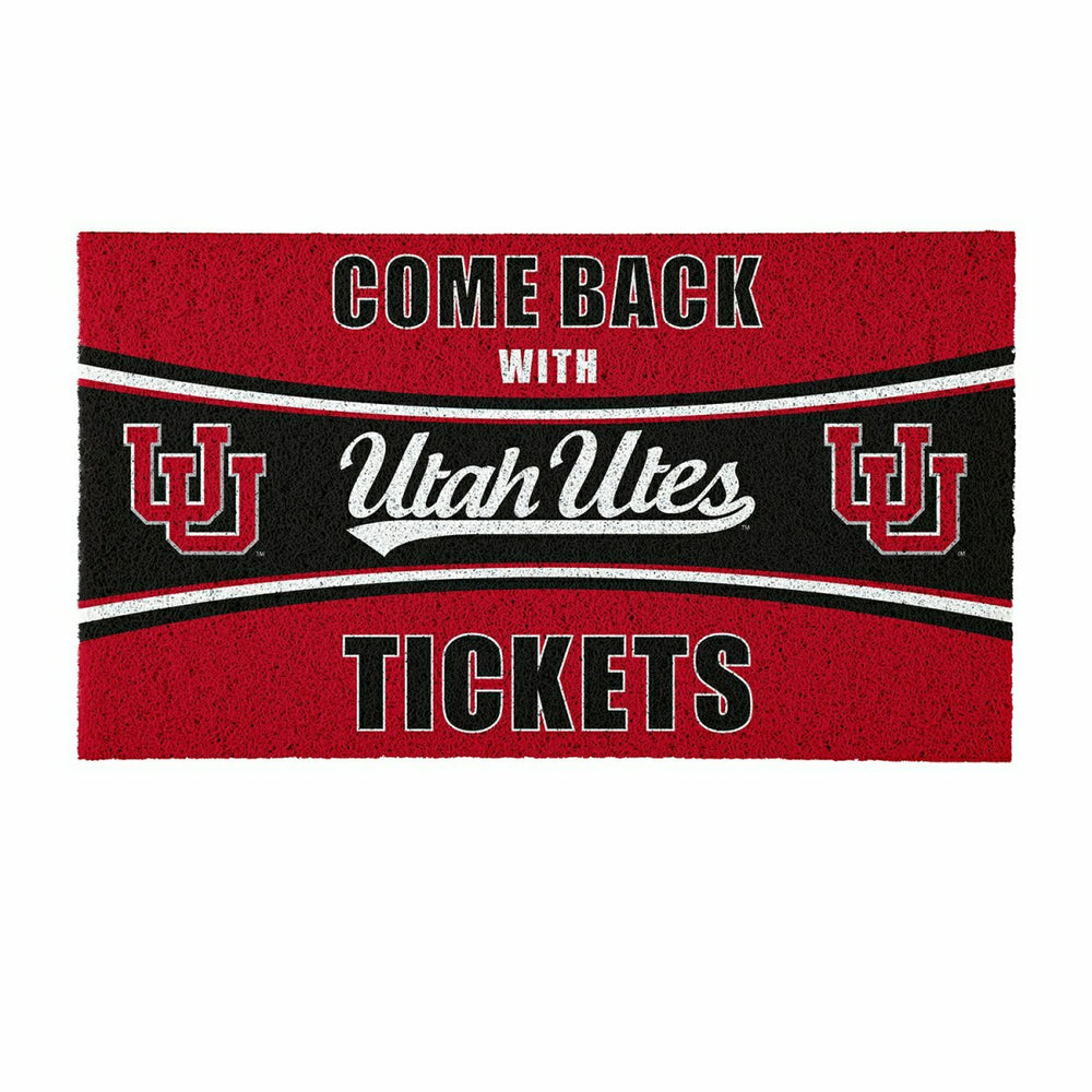 28" x 16" PVC Trapper Mat, Come Back with Tickets, University of Utah