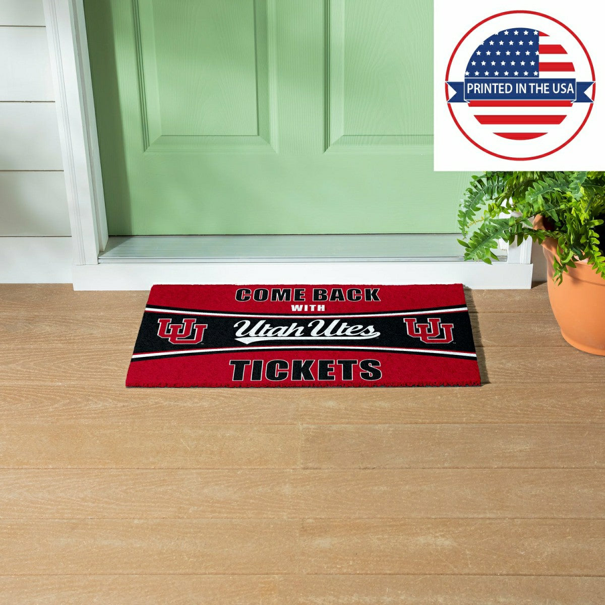 28" x 16" PVC Trapper Mat, Come Back with Tickets, University of Utah