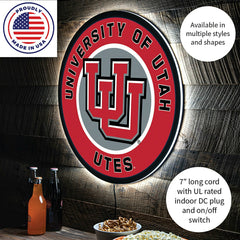 LED Wall Decor, Round, University of Utah