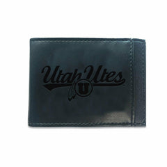 Front Pocket Wallet w/ RFID Blocking, University of Utah, Black