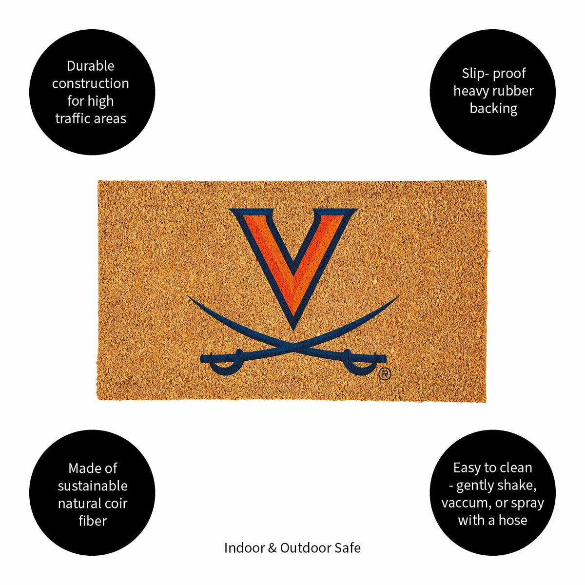 Coir Mat, 16"x28", University of Virginia