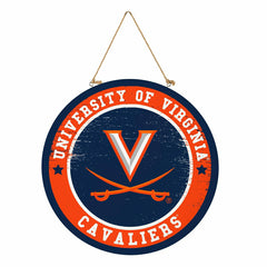 University of Virginia Round Door Décor with Hanging Rope, 18x18