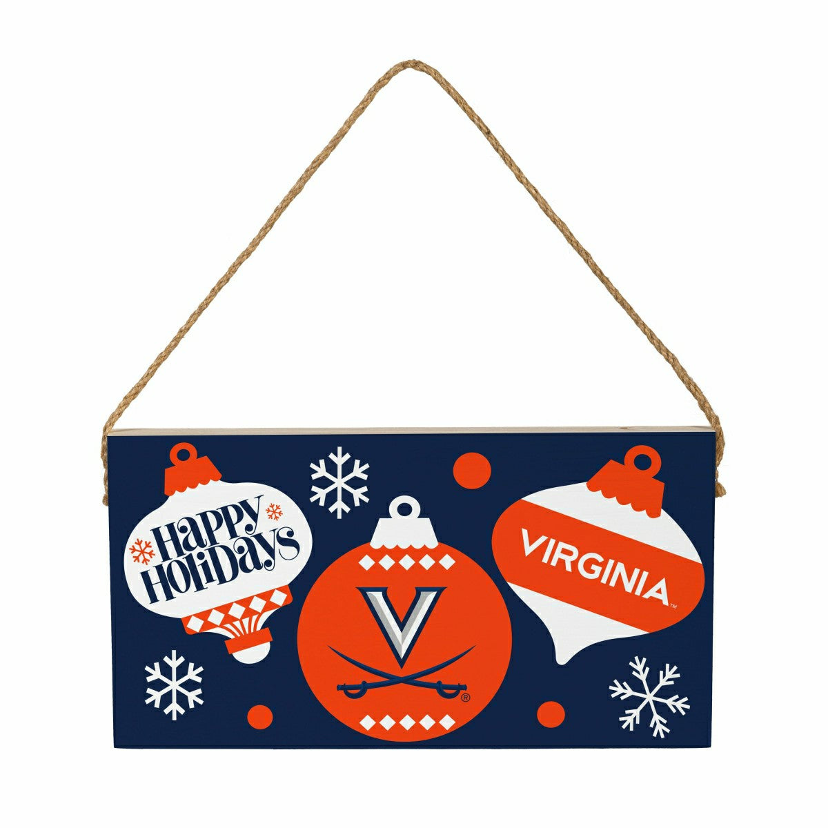 University of Virginia Holiday Wood Wall Sign, 6x11