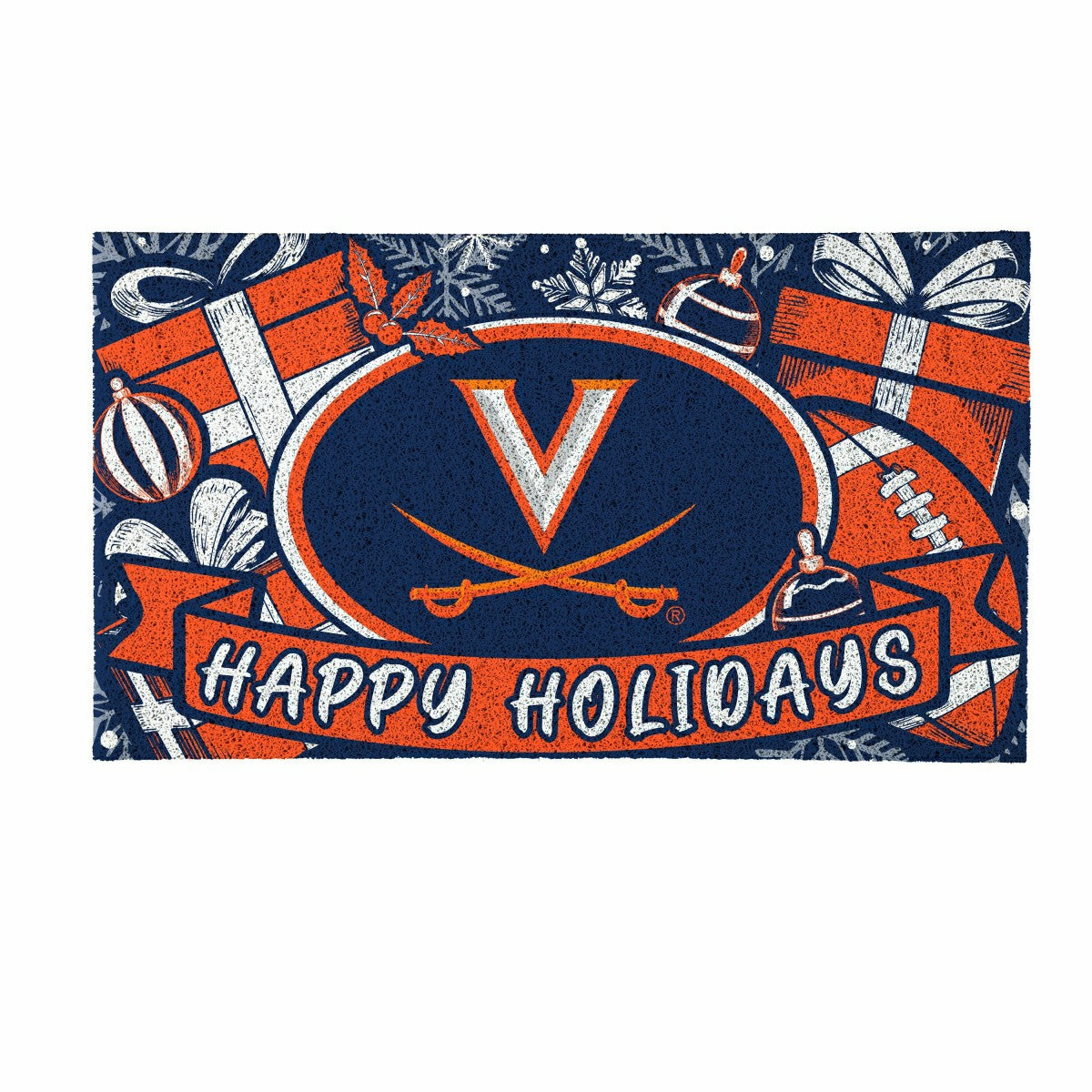 University of Virginia Holiday PVC Mat, 28"x16"