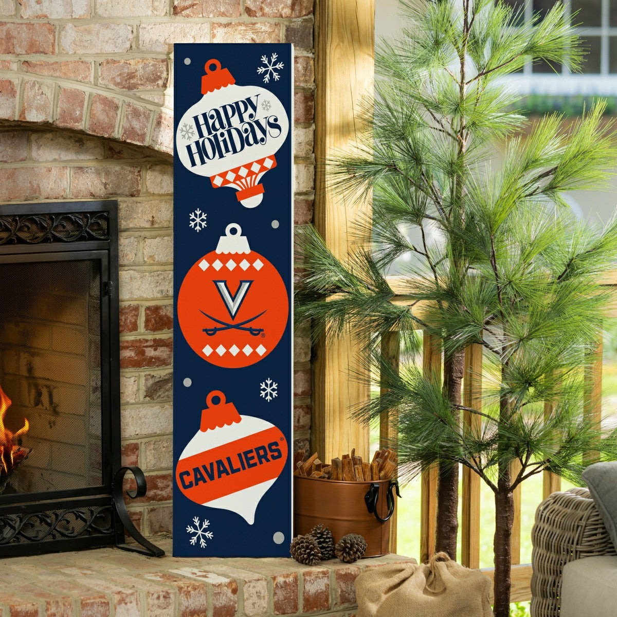 47" Double Sided Leaner, University of Virginia, Christmas