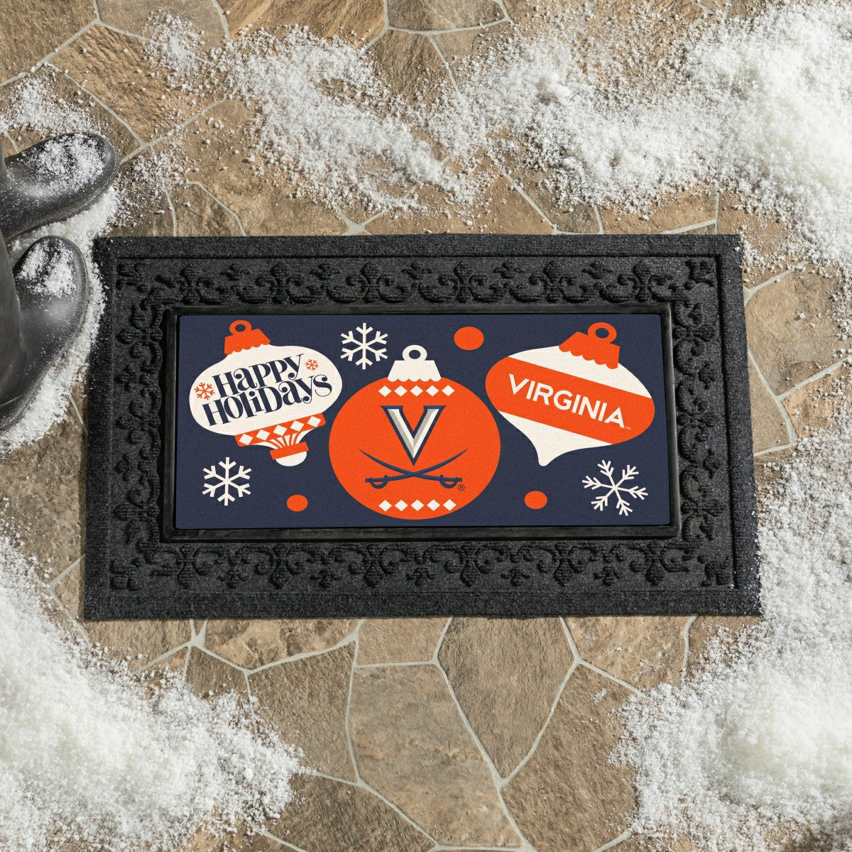 University of Virginia Holiday Flocked Coir Sassafras Switch Mat, 22"x