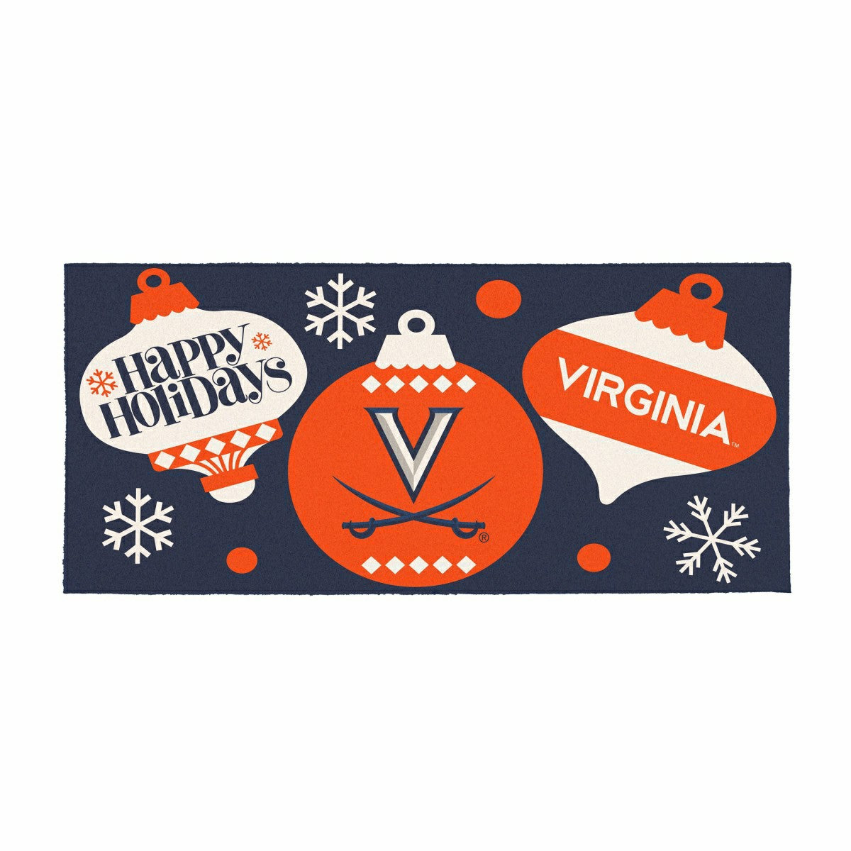 University of Virginia Holiday Flocked Coir Sassafras Switch Mat, 22"x