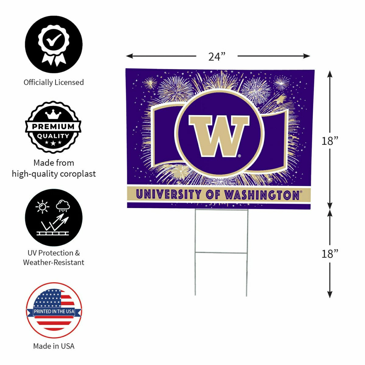 University of Washington Yard Sign, Patriotic