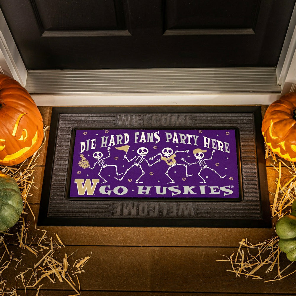 University of Washington Flocked Coir Halloween Sassafras Switch Mat,