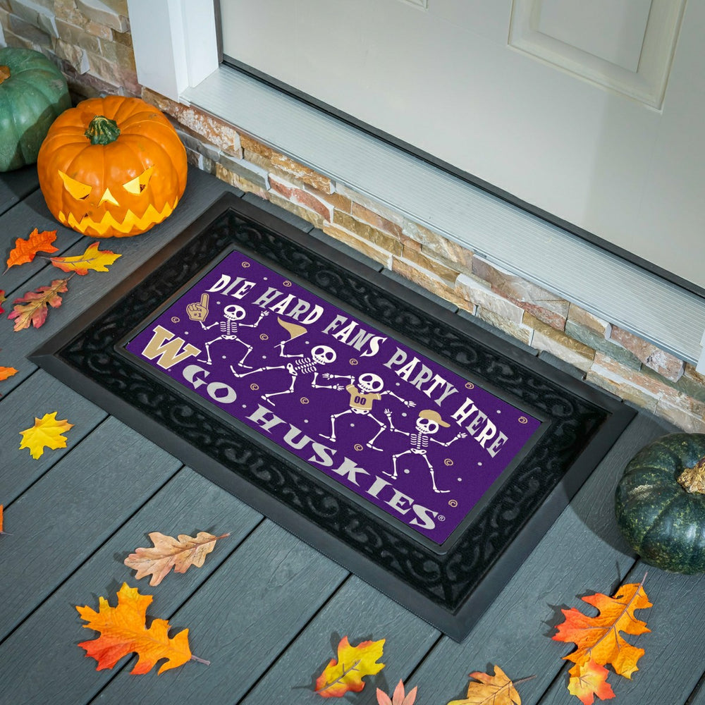 University of Washington Flocked Coir Halloween Sassafras Switch Mat,