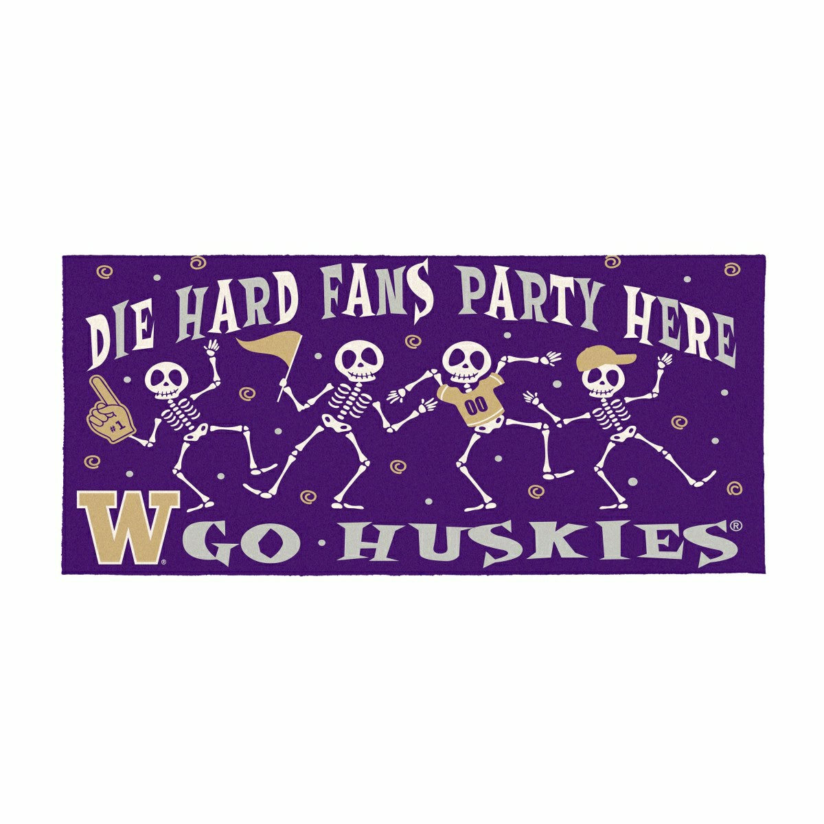 University of Washington Flocked Coir Halloween Sassafras Switch Mat,