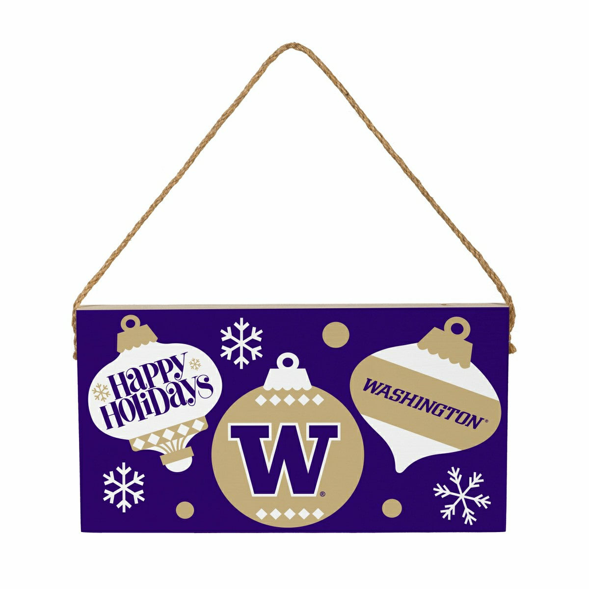 University of Washington Holiday Wood Wall Sign, 6x11