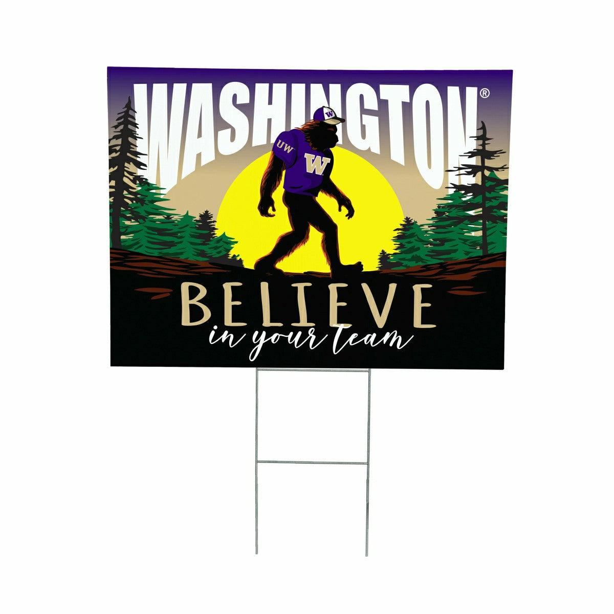 University of Washington Yard Sign, Bigfoot