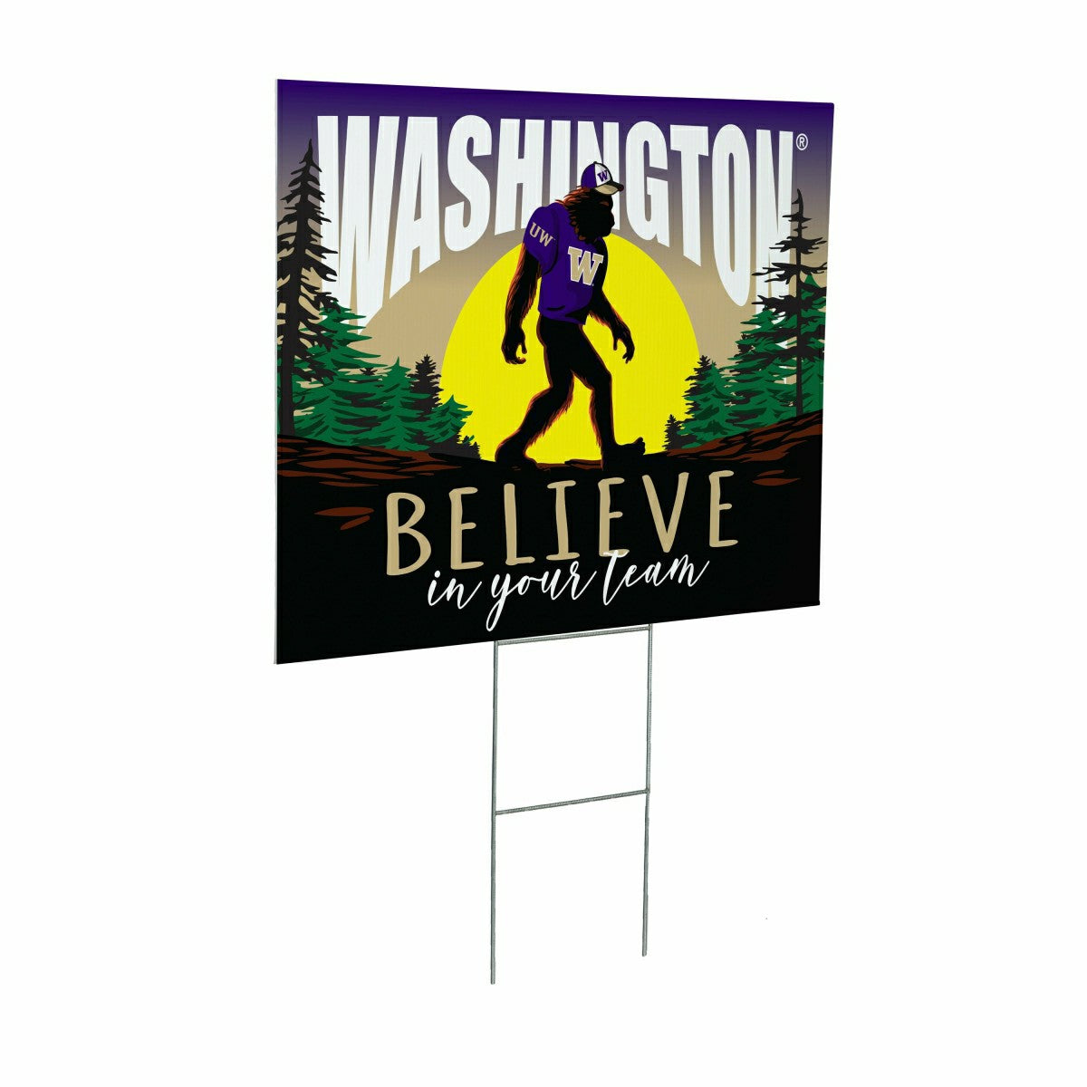 University of Washington Yard Sign, Bigfoot