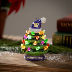 4" Mini LED Tabletop Christmas Tree, Set of 2, University of Washingto