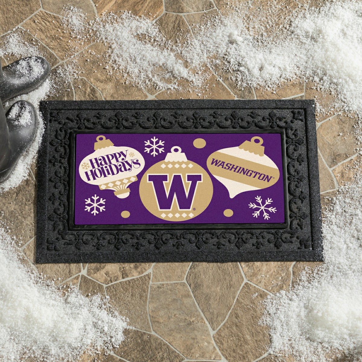 University of Washington Holiday Flocked Coir Sassafras Switch Mat, 22