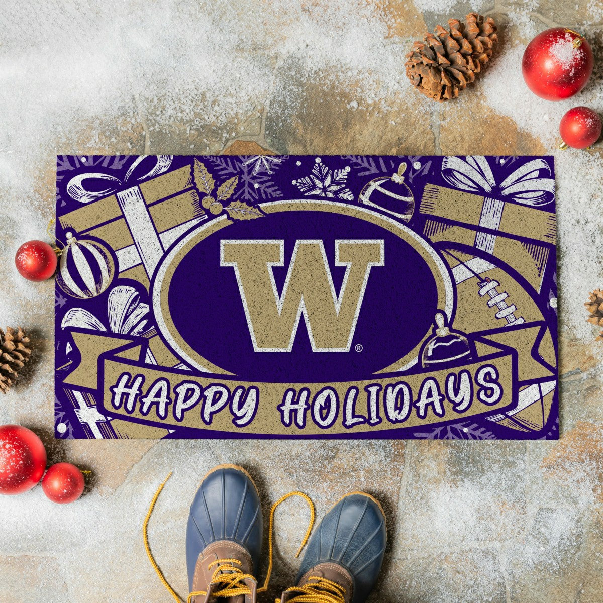 University of Washington Holiday PVC Mat, 28"x16"