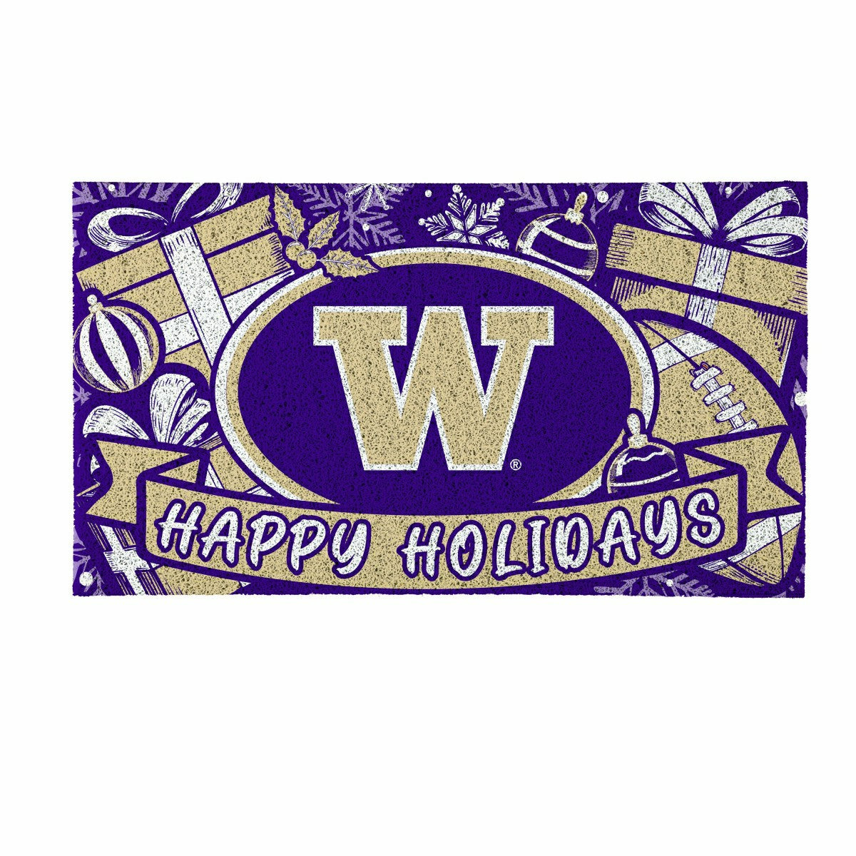 University of Washington Holiday PVC Mat, 28"x16"