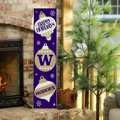 Universitiy of Washington 47" Double Sided Leaner, Christmas