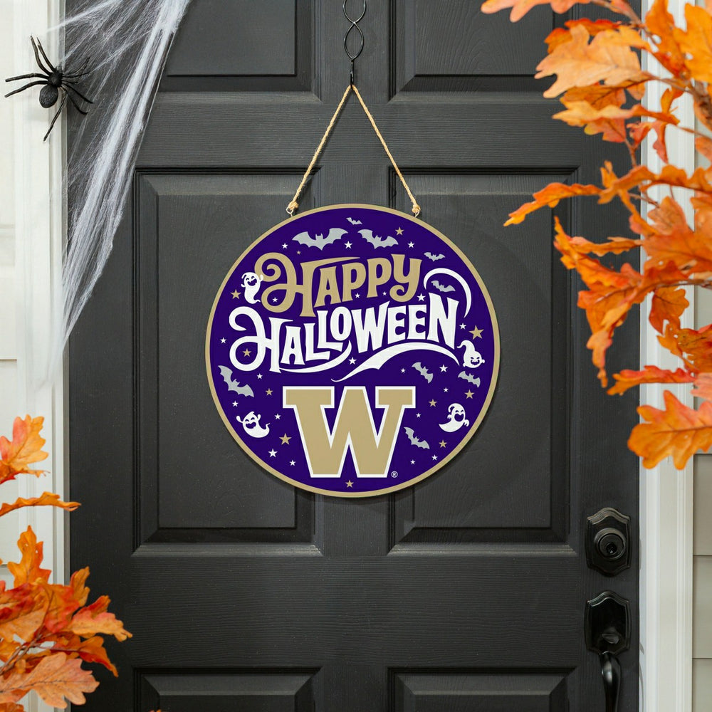 University of Washington Halloween Round Door Décor with Hanging Rope,