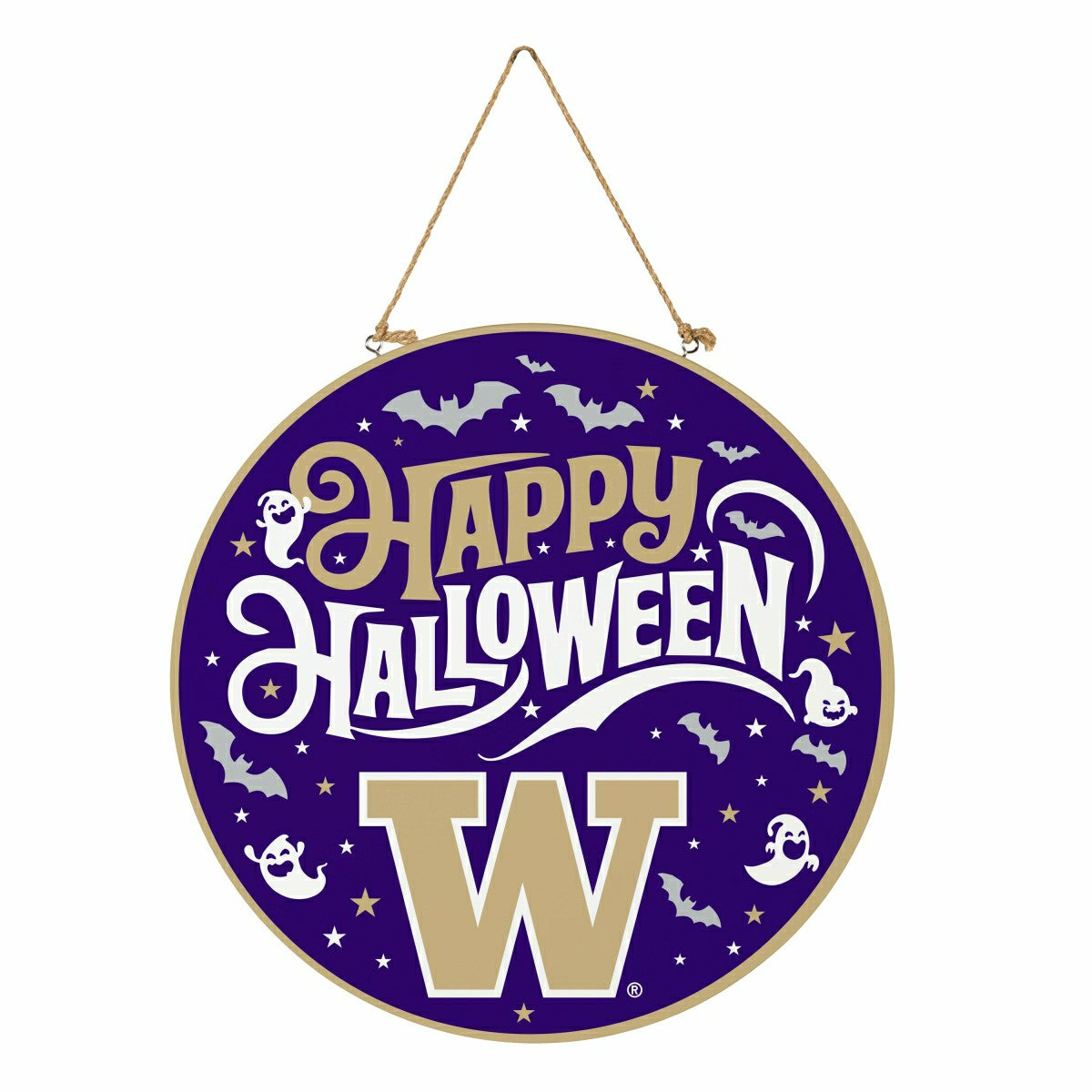 University of Washington Halloween Round Door Décor with Hanging Rope,