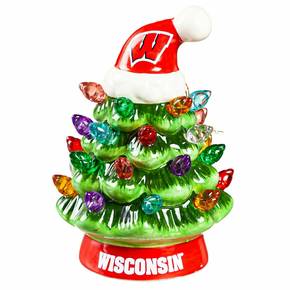 4" Mini LED Tabletop Christmas Tree, Set of 2, University of Wisconsin