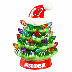 4" Mini LED Tabletop Christmas Tree, Set of 2, University of Wisconsin