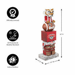 Wisconsin-Madison Badgers Tiki Team Totem Garden Statue