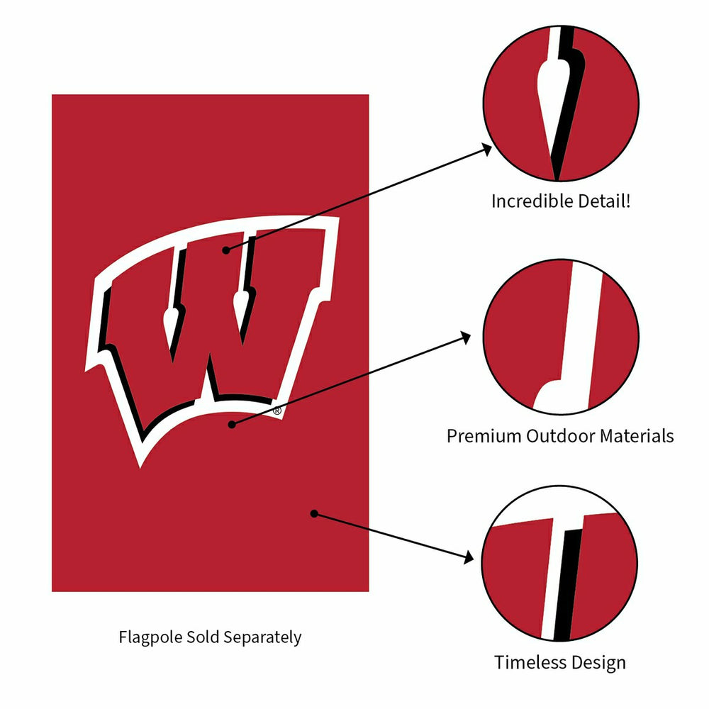 University of Wisconsin-Madison Applique House Flag