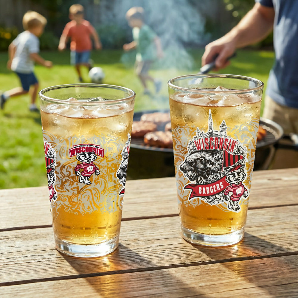 University of Wisconsin-Madison 16oz Glass pint, Set of 2