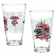University of Wisconsin-Madison 16oz Glass pint, Set of 2