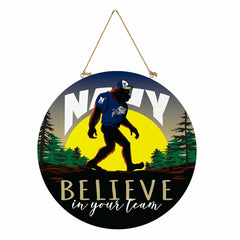 US Naval Academy Bigfoot Round Door Décor with Hanging Rope, 18x18
