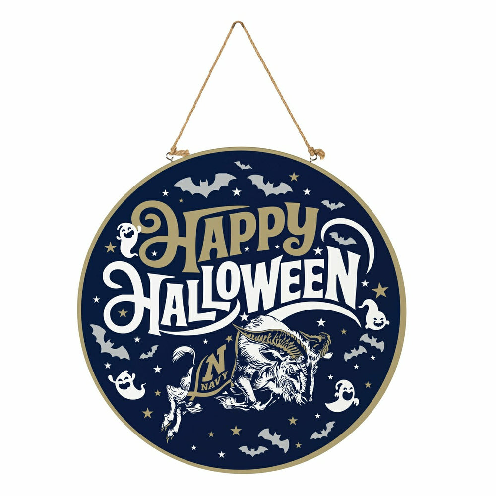 US Naval Academy Halloween Round Door Décor with Hanging Rope, 18x18