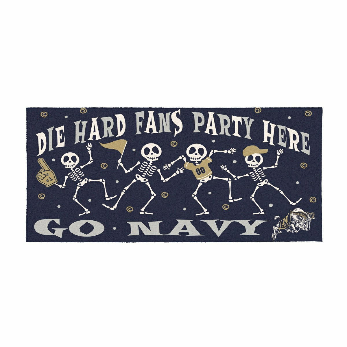 US Naval Academy Flocked Coir Halloween Sassafras Switch Mat, 22"x10"