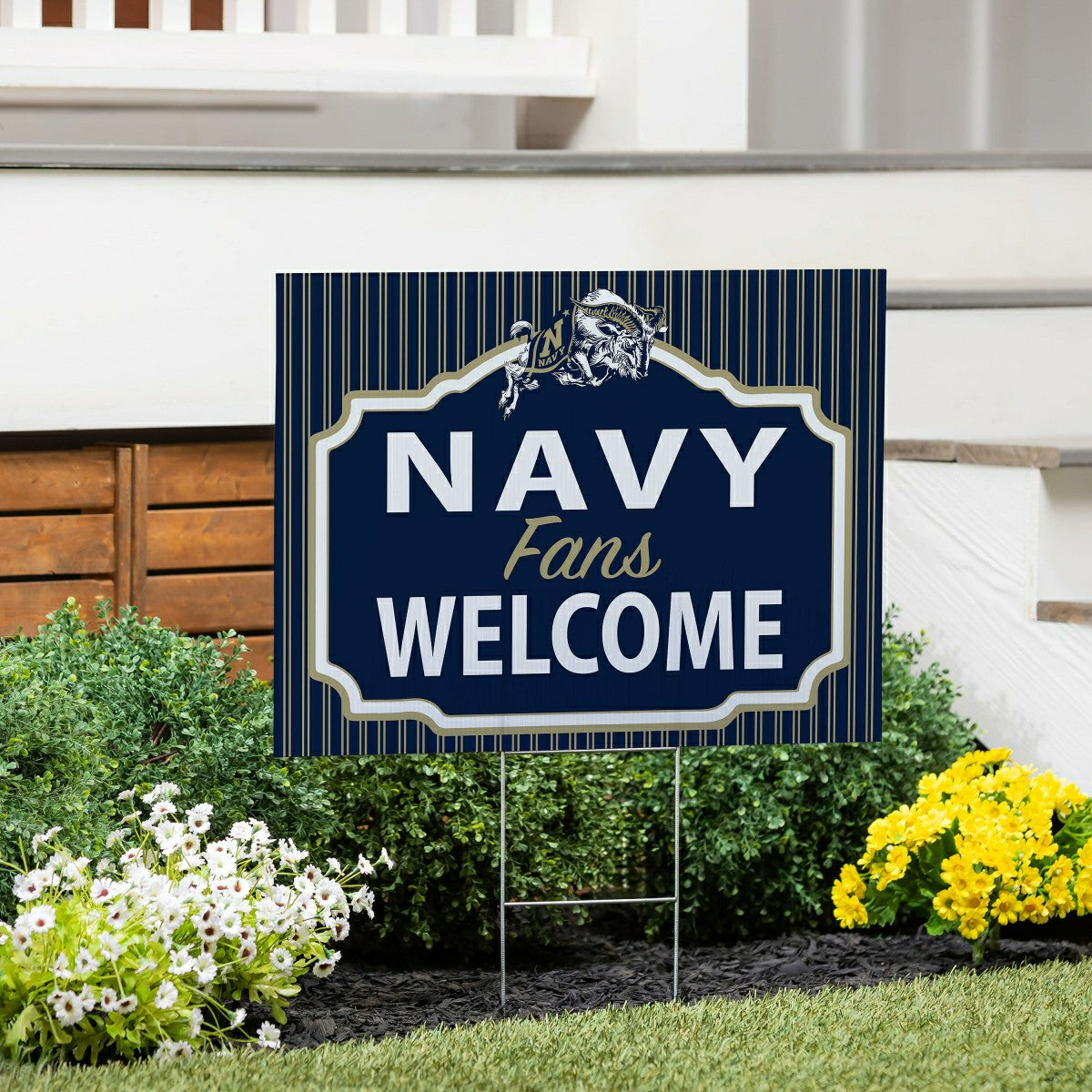 US Naval Academy Coroplast Yard Sign, "Fans Welcome"