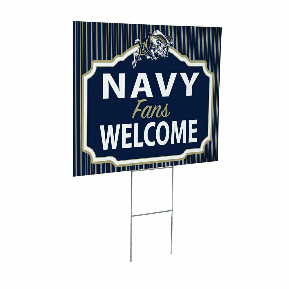 US Naval Academy Coroplast Yard Sign, "Fans Welcome"