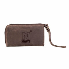 Wristlet Wallet, Brown, US Naval Academy