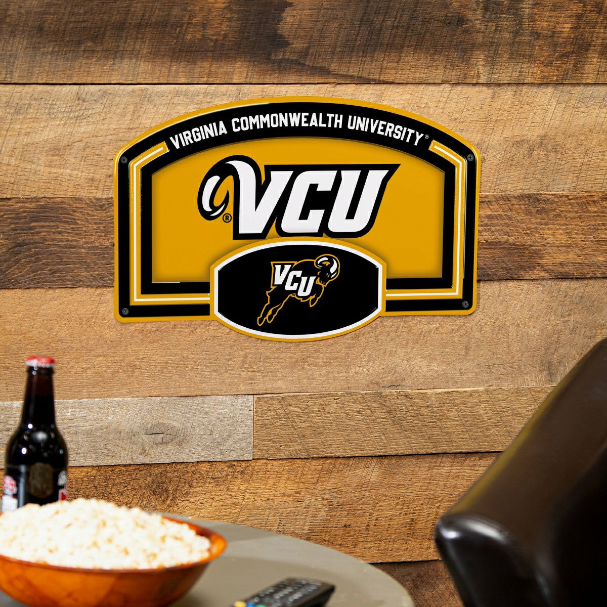Virginia Commonwealth University USA Embossed Steel Wall Sign, 11" x 1