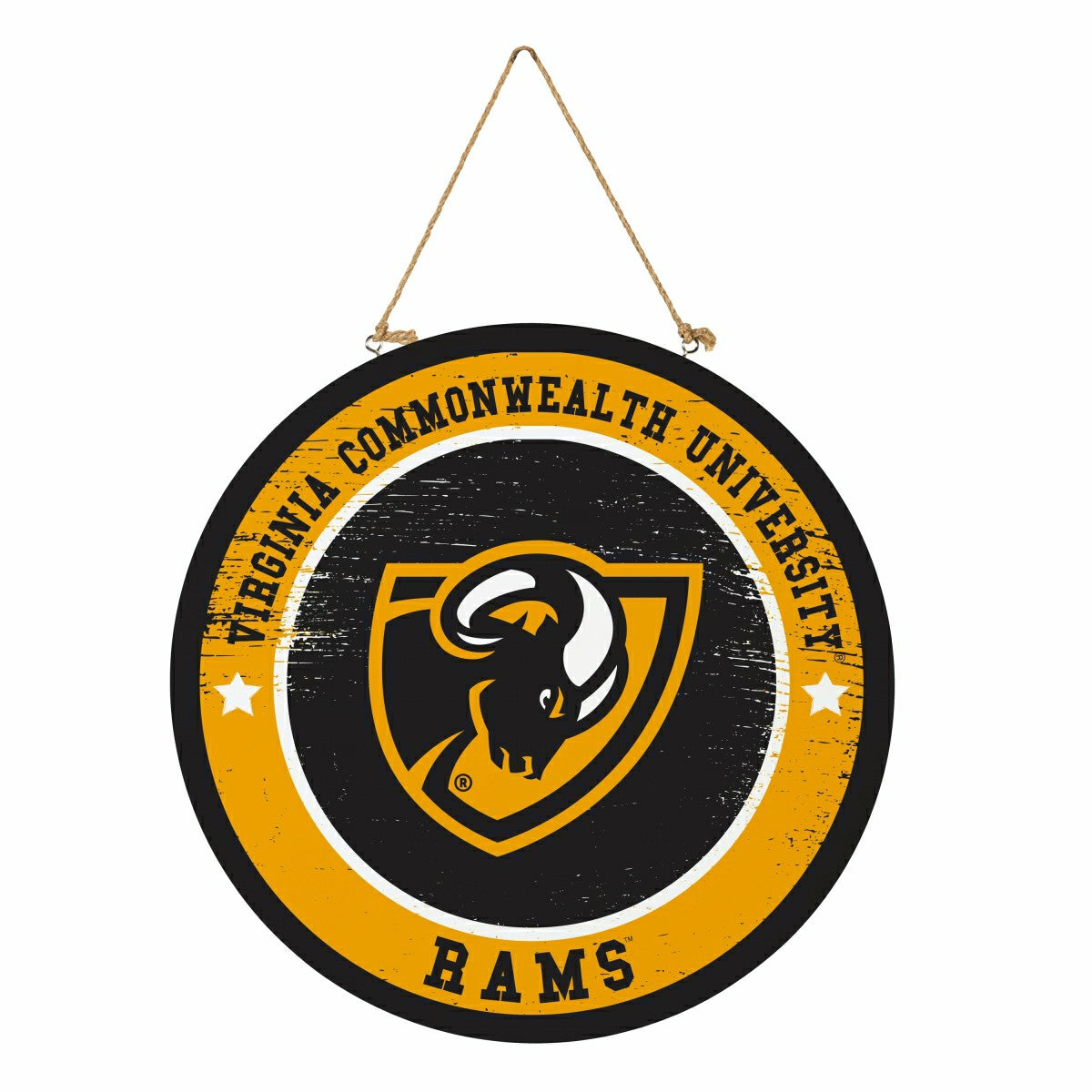 Virginia Commonwealth University Round Door Décor with Hanging Rope, 1