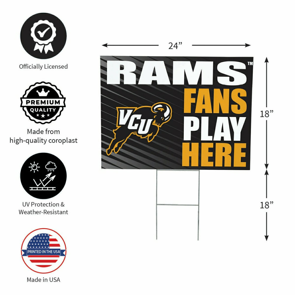 Virginia Commonwealth University Coroplast Yard Sign "Fans Play Here"