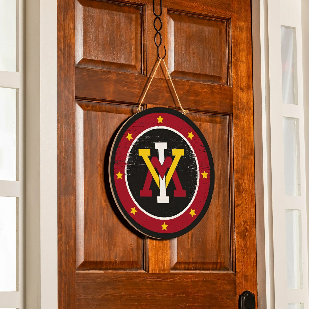 Virginia Military Institute Round Door Décor with Hanging Rope, 18x18