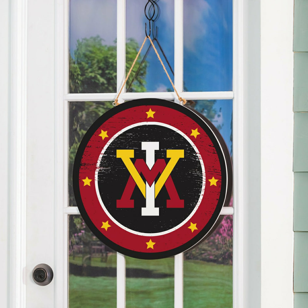 Virginia Military Institute Round Door Décor with Hanging Rope, 18x18