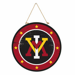 Virginia Military Institute Round Door Décor with Hanging Rope, 18x18