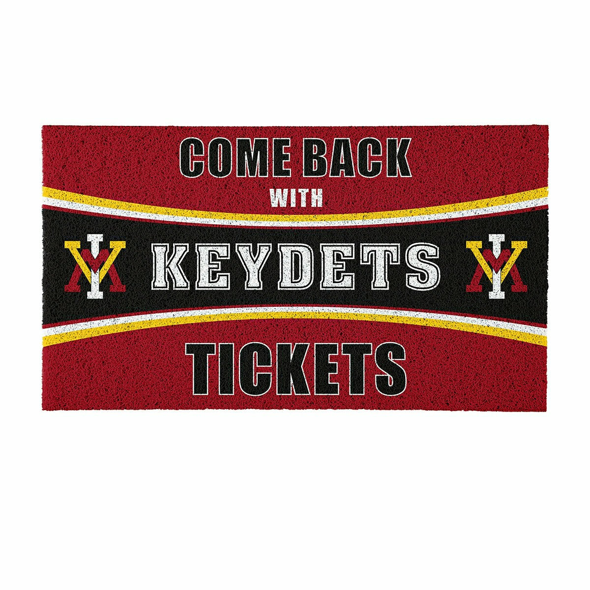 28" x 16" PVC Trapper Mat, Come Back with Tickets, Virginia Military I