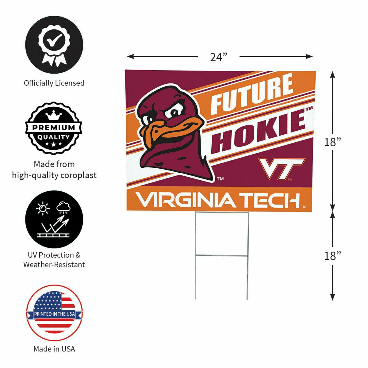 Virginia Tech Coroplast Yard Sign, Future Student