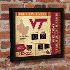 Virginia Tech Bluetooth Ticket Stub Wall Clock