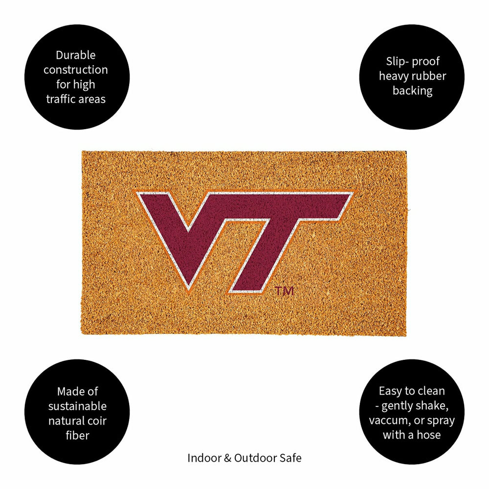 Coir Mat, 16"x28", Virginia Tech